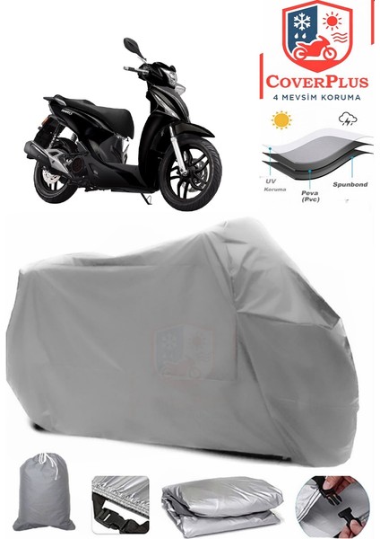 Kymco People S 150I Motor Brandası Gri Motorsiket Brandası Motor Örtüsü Çadır Su Geçirmez Motosiklet Kılıfı Motor Brandası