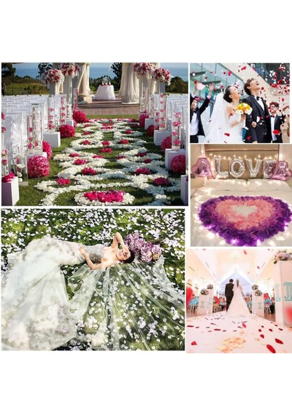 Beyaz Renk Gül Yaprağı Şekilli Konfeti 5 Paket 500 Adet fiyatları