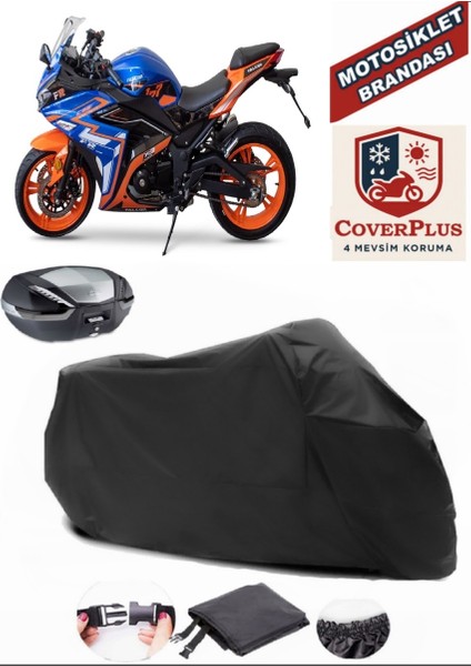 Falcon FR-250 Motor Brandası Siyah Arka Çanta Uyumlu Motorsiket Brandası Motor Örtüsü Çadır Su Geçirmez Motosiklet Kılıfı Motor Brandası