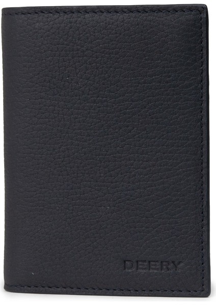 Hakiki Deri Lacivert Dikey Erkek Cüzdanı - 00219MLCVZ01