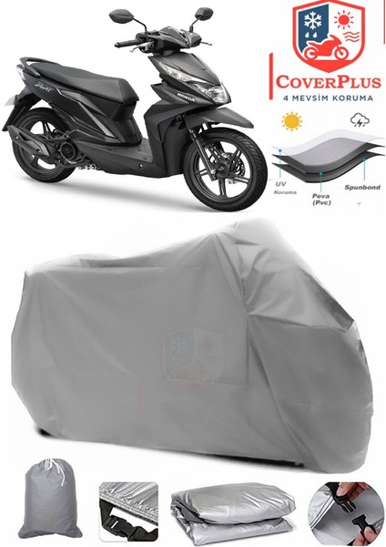 Honda Beat Motor Brandası Gri Motorsiket Brandası Motor Örtüsü Çadır Su Geçirmez Motosiklet Kılıfı Motor Brandası