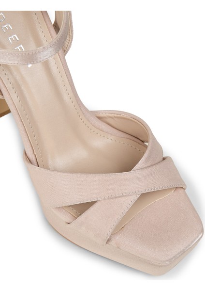 Kadın Bej Abiye Platform Topuklu Ayakkabı - SM210ZBEJM02 fırsatları