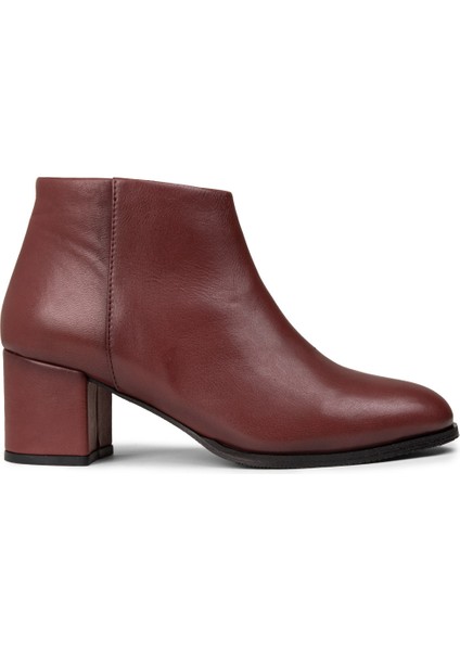 Kadın Hakiki Deri Bordo Fermuarlı Bot - A3324ZBRDC01