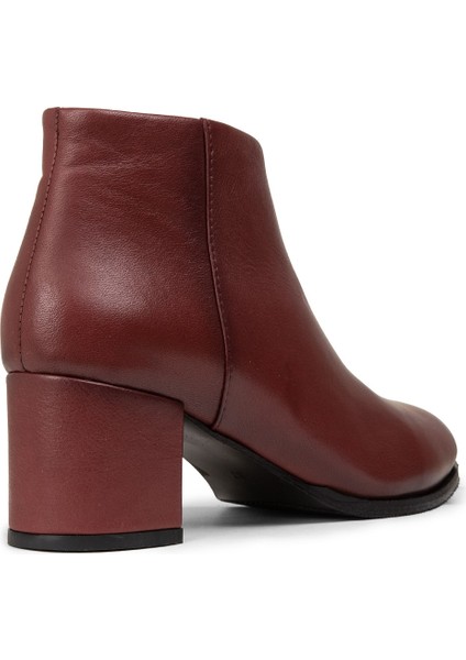 Kadın Hakiki Deri Bordo Fermuarlı Bot - A3324ZBRDC01 fiyatları