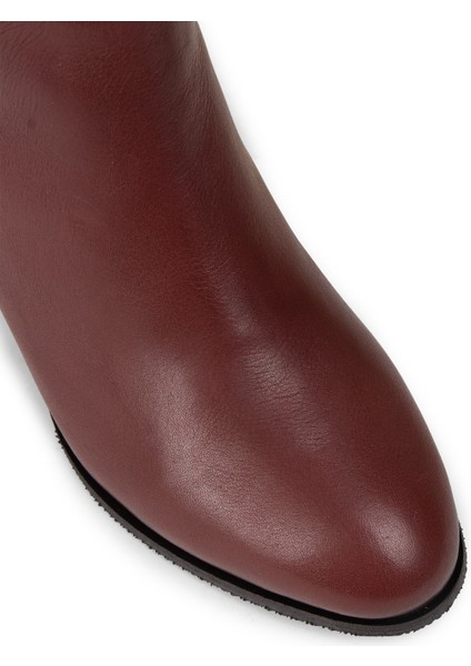 Kadın Hakiki Deri Bordo Fermuarlı Bot - A3324ZBRDC01 fırsatları