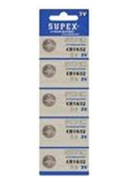 Supex CR1632-C5 3V Lityum Düğme Pil 5'li Paket
