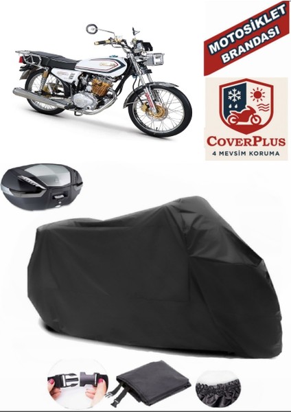 Kuba Çita 170F Motor Brandası Siyah Arka Çanta Uyumlu Motorsiket Brandası Motor Örtüsü Çadır Su Geçirmez Motosiklet Kılıfı Motor Brandası