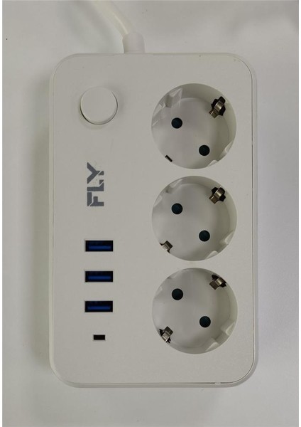 Fly 3406-01 3lü Anahtarlı 2.1A 3usb Şarj Çıkışı 2mt Anahtarlı Akım Korumalı Priz Çocuk Koruması fiyatları