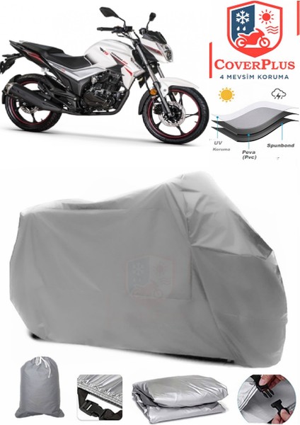 Rks Tnt 125 Pro Motor Brandası Gri Motorsiket Brandası Motor Örtüsü Çadır Su Geçirmez Motosiklet Kılıfı Motor Brandası