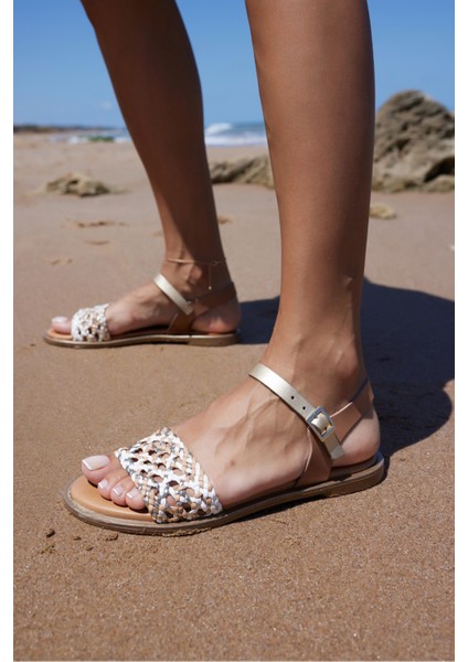 Palermo Kadın Siyah Örgu Desen Ispanya Uretım Sandalet