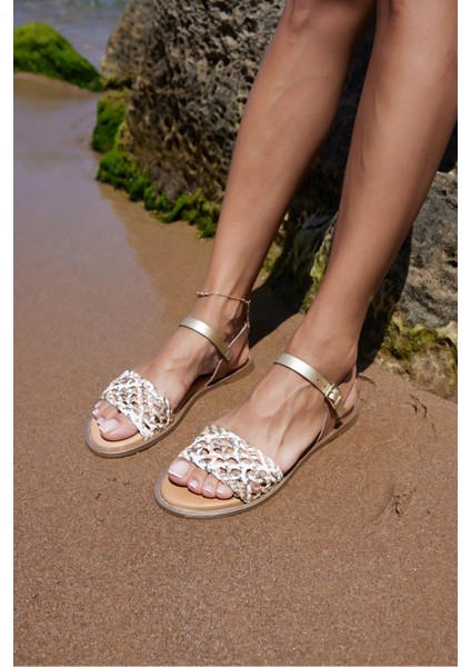 Palermo Kadın Siyah Örgu Desen Ispanya Uretım Sandalet fırsatları