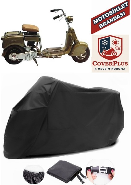 Lambretta Innocenti Motor Brandası Siyah Motorsiket Brandası Motor Örtüsü Çadır Su Geçirmez Motosiklet Kılıfı Motor Brandası