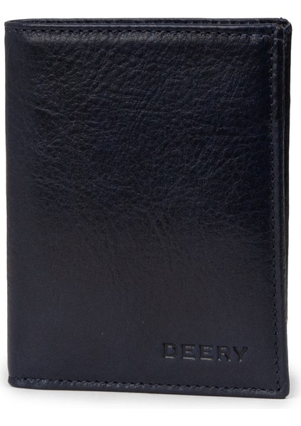 Hakiki Deri Lacivert Dikey Erkek Cüzdanı - 00216MLCVZ01