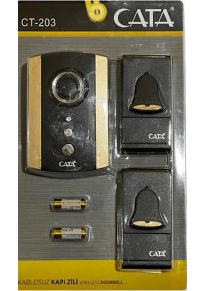 Cata CT-101 Kablosuz Kapı Zili Beyaz Desenli