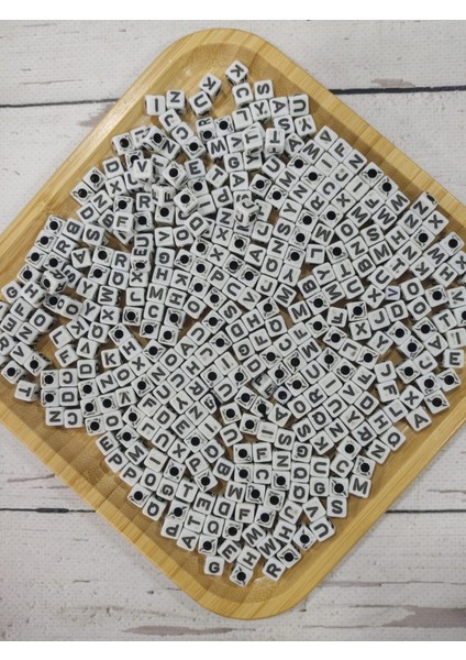 Bileklik Harf Boncuk Küp Karışık Harf 7mm 25GR (50 Adet) modelleri