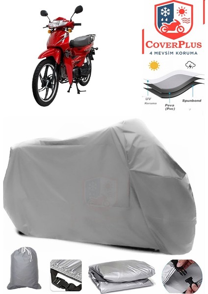 Mondial 100 Sfs Motor Brandası Gri Motorsiket Brandası Motor Örtüsü Çadır Su Geçirmez Motosiklet Kılıfı Motor Brandası