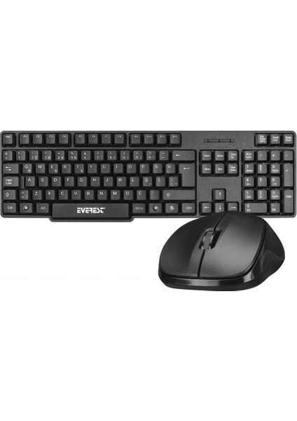 Everest KM-6852 Siyah USB Kablosuz Combo Q Standart Klavye + Mouse Set