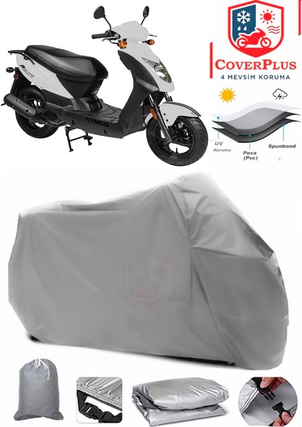 Kymco Agility 50 Motor Brandası Gri Motorsiket Brandası Motor Örtüsü Çadır Su Geçirmez Motosiklet Kılıfı Motor Brandası