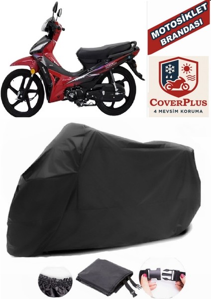 Kral Motor Kr-50 Capella Motor Brandası Siyah Motorsiket Brandası Motor Örtüsü Çadır Su Geçirmez Motosiklet Kılıfı Motor Brandası