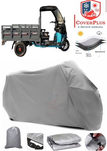 Arora Ar 150-5 Kargo Motor Brandası Gri Motorsiket Brandası Motor Örtüsü Çadır Su Geçirmez Motosiklet Kılıfı Motor Brandası