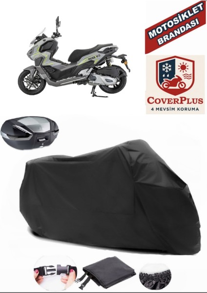 Mondial 250 Ressivo Motor Brandası Siyah Arka Çanta Uyumlu Motorsiket Brandası Motor Örtüsü Çadır Su Geçirmez Motosiklet Kılıfı Motor Brandası