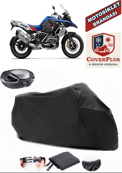 Bmw R 1250 Gs Adventure Motor Brandası Siyah Arka Çanta Uyumlu Motorsiket Brandası Motor Örtüsü Çadır Su Geçirmez Motosiklet Kılıfı Motor Brandası