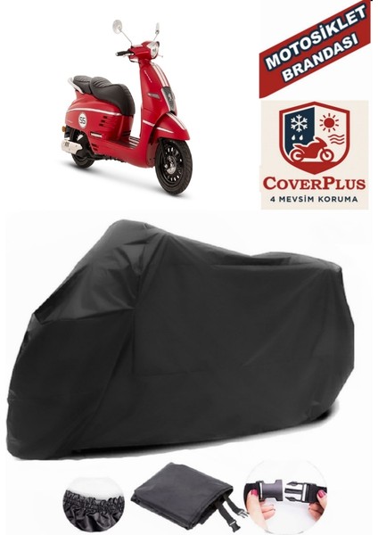 Peugeot Django 50 Motor Brandası Siyah Motorsiket Brandası Motor Örtüsü Çadır Su Geçirmez Motosiklet Kılıfı Motor Brandası