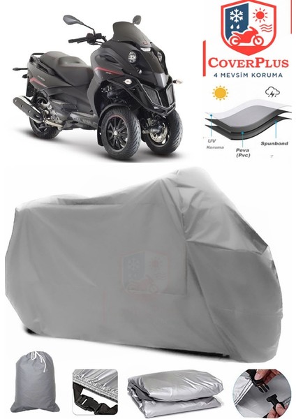 Gilera Fuoco 500 Motor Brandası Gri Motorsiket Brandası Motor Örtüsü Çadır Su Geçirmez Motosiklet Kılıfı Motor Brandası