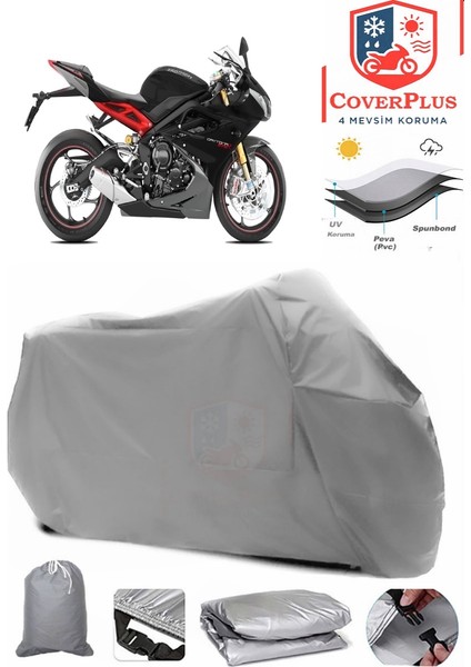 Triumph Daytona 675 R Motor Brandası Gri Motorsiket Brandası Motor Örtüsü Çadır Su Geçirmez Motosiklet Kılıfı Motor Brandası