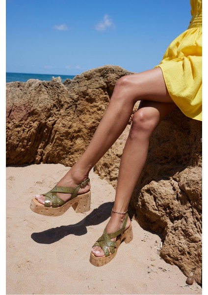 Modica Kadın Bej Nude Gercek Deri Ispanya Uretım Sandalet