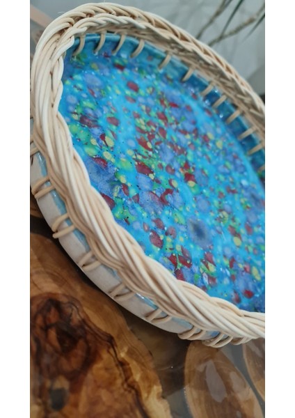 El Yapımı Rattan Ip ile Örülmüş Bohem Tepsi modelleri