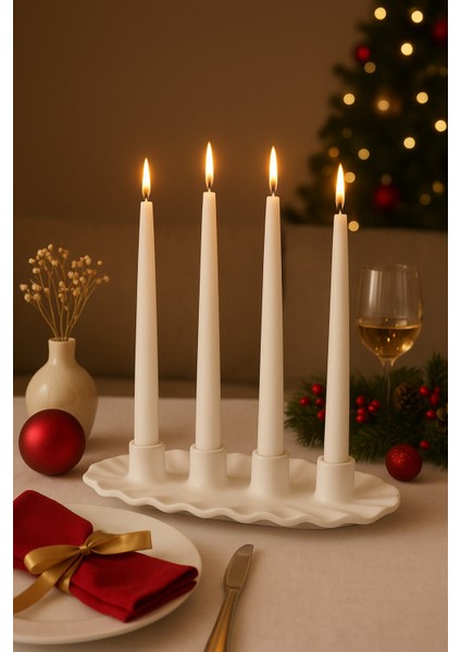 Modern Dokulu 4’lü Mumluk Şamdan