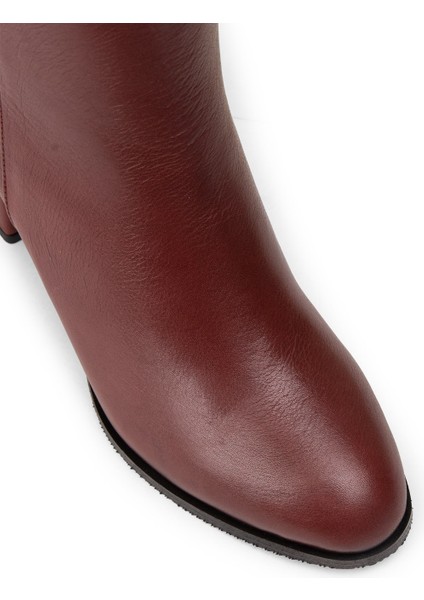 Kadın Bordo Hakiki Deri Fermuarlı Bot - A5810ZBRDC01 fırsatları