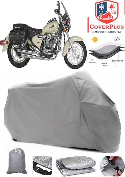 Çelik Motor Crown 250 Motor Brandası Gri Motorsiket Brandası Motor Örtüsü Çadır Su Geçirmez Motosiklet Kılıfı Motor Brandası