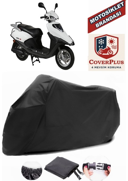 Rmg Moto Gusto Santa 125 Motor Brandası Siyah Motorsiket Brandası Motor Örtüsü Çadır Su Geçirmez Motosiklet Kılıfı Motor Brandası