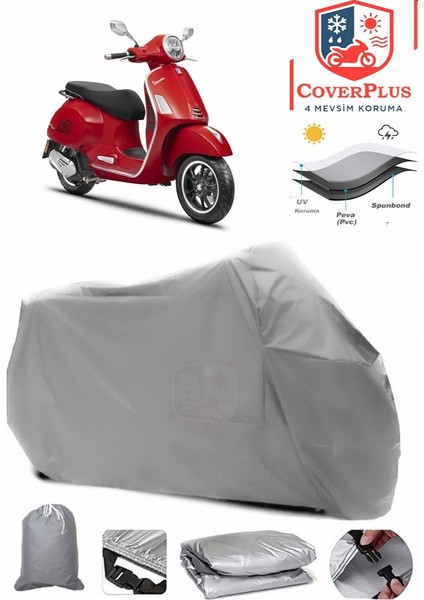Vespa Gts 150 Abs Motor Brandası Gri Motorsiket Brandası Motor Örtüsü Çadır Su Geçirmez Motosiklet Kılıfı Motor Brandası