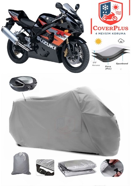 Suzuki Gsr 600 Motor Brandası Gri Arka Çanta Uyumlu Motorsiket Brandası Motor Örtüsü Çadır Su Geçirmez Motosiklet Kılıfı Motor Brandası