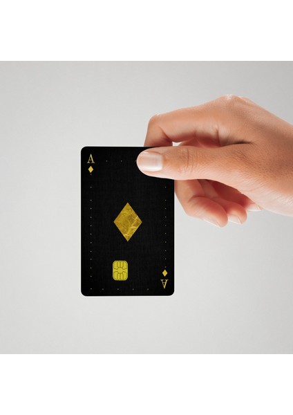 Dekoratif Iskambil Kağıdı Maça Temalı Kredi Kartı Kaplama & Sticker