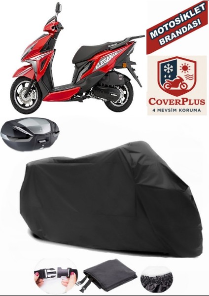 Mondial 125 Elegante Motor Brandası Siyah Arka Çanta Uyumlu Motorsiket Brandası Motor Örtüsü Çadır Su Geçirmez Motosiklet Kılıfı Motor Brandası