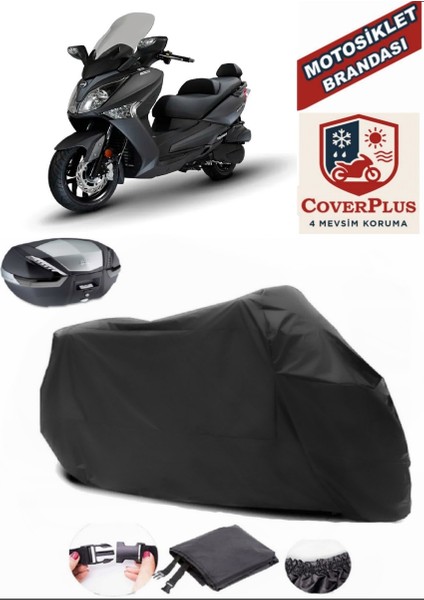 Sym Joymax 250I Abs Motor Brandası Siyah Arka Çanta Uyumlu Motorsiket Brandası Motor Örtüsü Çadır Su Geçirmez Motosiklet Kılıfı Motor Brandası