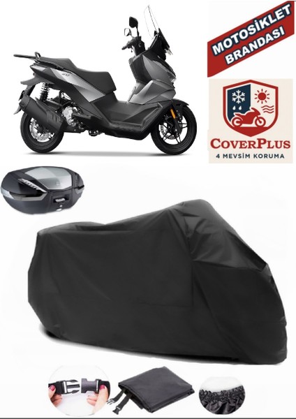 Voge Sr3 Motor Brandası Siyah Arka Çanta Uyumlu Motorsiket Brandası Motor Örtüsü Çadır Su Geçirmez Motosiklet Kılıfı Motor Brandası