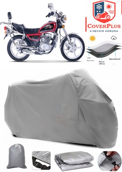 Falcon Comfort 150 Motor Brandası Gri Motorsiket Brandası Motor Örtüsü Çadır Su Geçirmez Motosiklet Kılıfı Motor Brandası