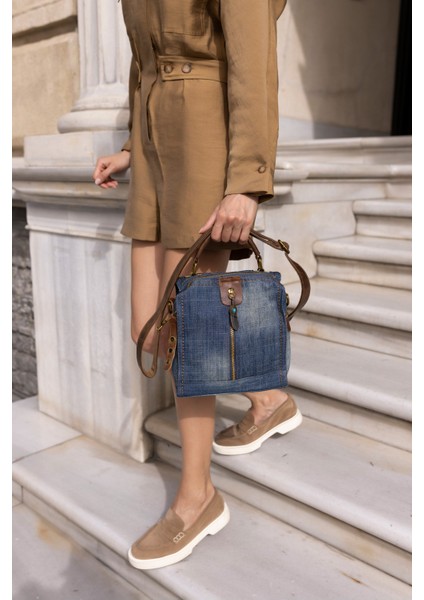 Oylum Kadın Ithal Kot Malzeme Hem Sirt Hem Omuz Detayli Ithal Çanta fiyatları