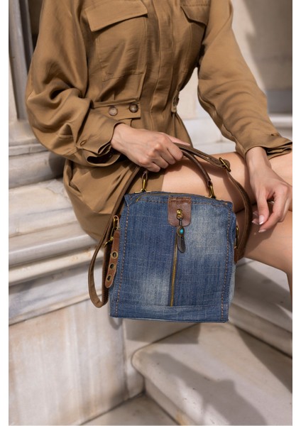 Oylum Kadın Ithal Kot Malzeme Hem Sirt Hem Omuz Detayli Ithal Çanta fırsatları