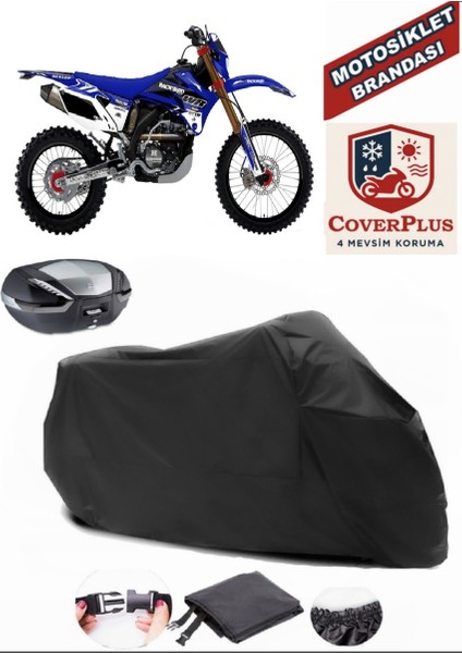 Yamaha Wr 450 F Motor Brandası Siyah Arka Çanta Uyumlu Motorsiket Brandası Motor Örtüsü Çadır Su Geçirmez Motosiklet Kılıfı Motor Brandası