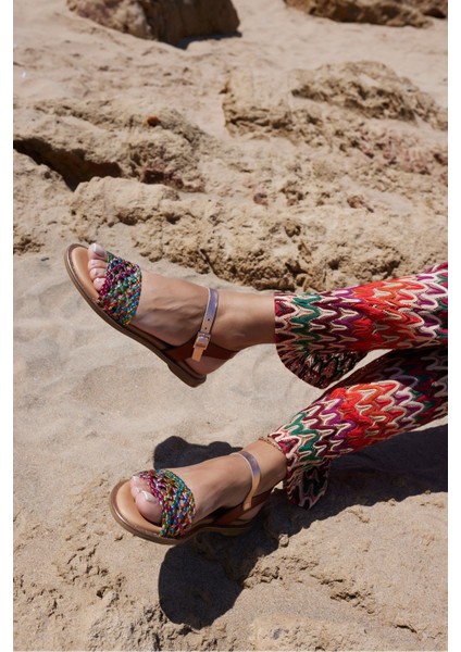 Palermo Kadın Siyah Örgu Desen Ispanya Uretım Sandalet