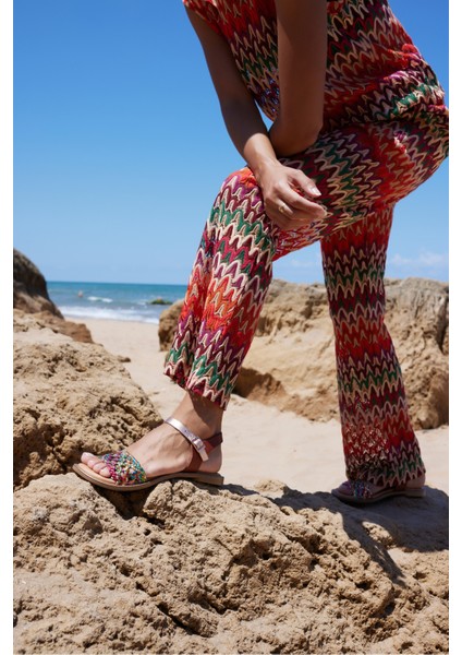 Palermo Kadın Siyah Örgu Desen Ispanya Uretım Sandalet