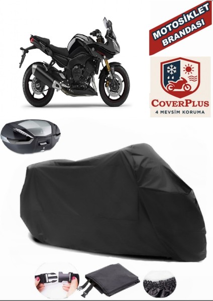 Yamaha Fazer 8 Motor Brandası Siyah Arka Çanta Uyumlu Motorsiket Brandası Motor Örtüsü Çadır Su Geçirmez Motosiklet Kılıfı Motor Brandası