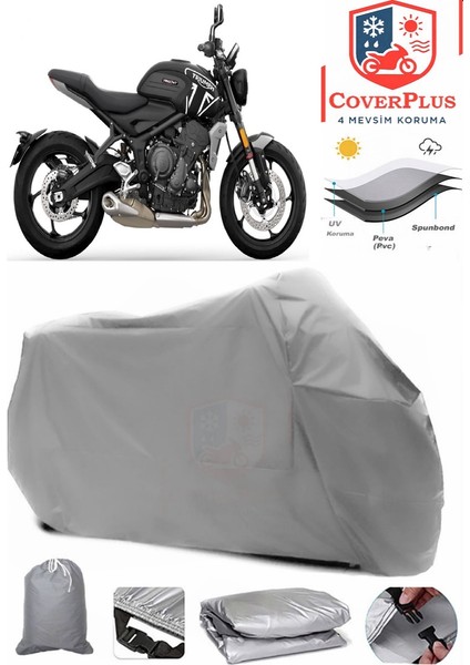 Triumph Trident 660 Motor Brandası Gri Motorsiket Brandası Motor Örtüsü Çadır Su Geçirmez Motosiklet Kılıfı Motor Brandası