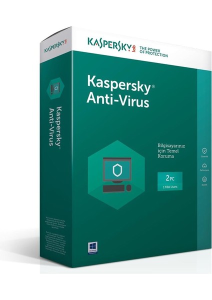Kaspersky Antıvırus Türkçe 2 Kullanıcı 1 Yıl Box